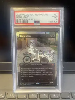 2025 MTG AETHERDRIFT SPECIAL GUESTS BORDERLESS-FOIL #87 BONE MISER PSA 9 - Image 1