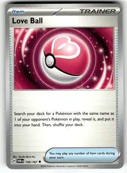 Pokemon Twilight Masquerade Card 156/167 Love Ball - Image 1