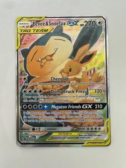 Eevee & Snorlax Tag-Team GX SM169 Promo Pokemon Sun & Moon Near Mint - Image 1