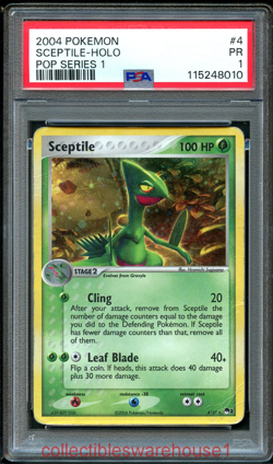 Pokemon Pop Series 1 Sceptile Holo 4 PSA 1 - Image 1