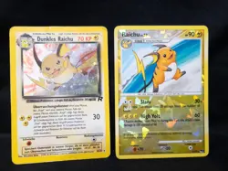 Pokemon TCG Dunkles Raichu (GER) & Raichu Holo Rare Pop Series 9 Cards Set - Image 1