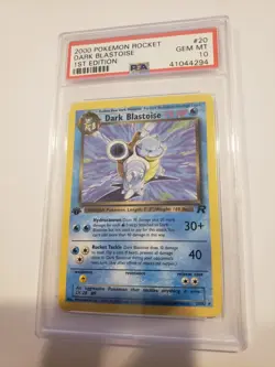 Pokemon Dark Blastoise Team Rocket 1st Edition NON Holo Rare #20 PSA 10 Gem Mint - Image 1