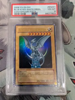 Blue-Eyes White Dragon YAP1-EN001 Ultra Rare PSA 8 NM-MT Yugioh - Image 1