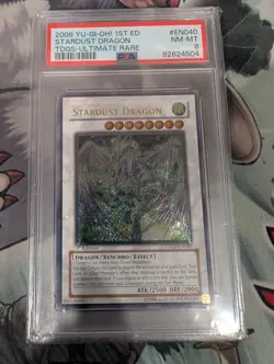 Stardust Dragon TDGS-EN040 Ultimate Rare 1st Edition PSA 8 NM-MT Yugioh - Image 1