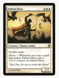 Fabled Hero #12 Theros (THS) Magic Card In Protective Sleeve - Image 1