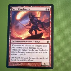 MTG Magic the Gathering Satyr Firedancer (108/176) Born of the Gods LP - Image 1
