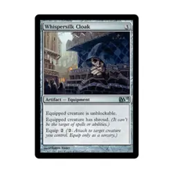 WOTC MtG M11 Whispersilk Cloak (U) EX - Image 1