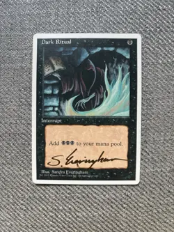 MTG 1995 Sandra Everingham Signed Revised Dark Ritual Light Play - Image 1