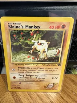 Pokemon Blaine's Mankey Card 63/132 Gym Challenge Regular - Image 1