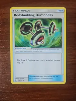 Pokemon SM Burning Shadows - 113/147 BODYBUILDING DUMBBELLS, Unlimited Uncommon - Image 2