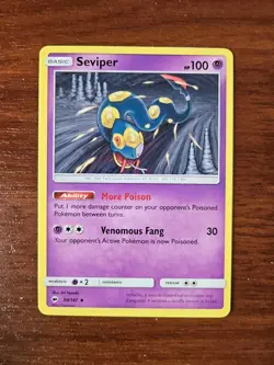 Pokemon SM Burning Shadows - 50/147 SEVIPER, Unlimited Uncommon - Image 1