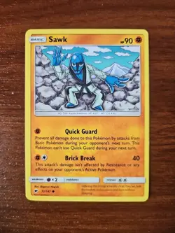 Pokemon SM Burning Shadows - 72/147 SAWK, Unlimited Common - Image 1