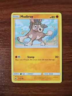 Pokemon SM Burning Shadows - 77/147 MUDBRAY, Unlimited Common - Image 1