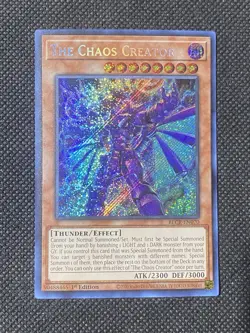 YuGiOh! - The Chaos Creator BLCR-EN070 Secret Rare 1st Edition Near Mint - Image 1