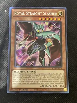 YuGiOh! - Royal Straight Slasher BLCR-EN001 Secret Rare 1st Edition Near Mint - Image 1