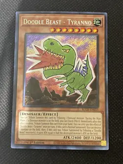 YuGiOh! - Doodle Beast - Tyranno BLCR-EN033 Secret Rare 1st Edition Near Mint - Image 1