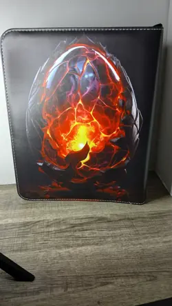 Pokemon Flaming Card Binder w/50 Sleeves Zip Closure & Wrist Band New! - Image 2