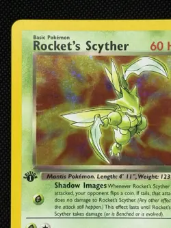 ROCKET'S SCYTHER 13/132 1ST EDITION POKEMON TCG CARD GYM HEROES WOTC HOLO RARE - Image 3