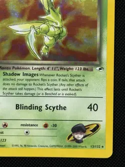 ROCKET'S SCYTHER 13/132 1ST EDITION POKEMON TCG CARD GYM HEROES WOTC HOLO RARE - Image 5