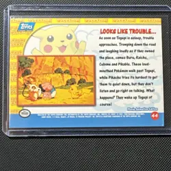 Pokemon TCG Looks Like Trouble... Pokemon Topps Pikachu's Vacation 44 Foil - Image 2