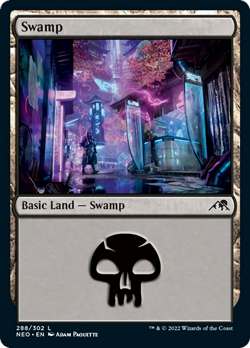 Swamp (288) FOIL Kamigawa: Neon Dynasty PLD Basic Land MAGIC MTG CARD ABUGames - Image 1