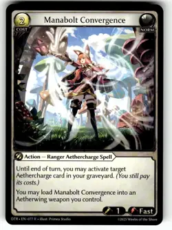 Grand Archive TCG Distorted Reflections Card DTR EN-077 R Manabolt Convergence - Image 1