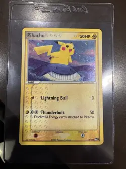Pokemon Card - Error Inverted Back Pikachu POP Series 5 12/17 Holo Rare 2007 NM - Image 1