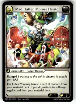 Grand Archive TCG Distorted Reflections Card DTR EN-075 R Mad Hatter, Morose Her - Image 1