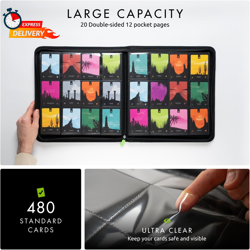 Vault X 12 Pocket Trading Card Zip Binder, 480 Cards, Premium Exo-Tec Album Mate - Image 3