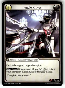Grand Archive TCG Distorted Reflections Card DTR EN-069 C Juggle Knives - Image 1