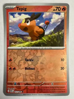 Pokemon TCG - Tepig - 011/086 - (Reverse Holo) - SV: White Flare - Image 1