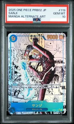 PSA 10 Sanji OP06-119 Manga Alt Art Comic Parallel ONE PIECE CARD THE BEST vol.2 - Image 2