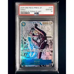 PSA 10 Sanji OP06-119 Manga Alt Art Comic Parallel ONE PIECE CARD THE BEST vol.2 - Image 1