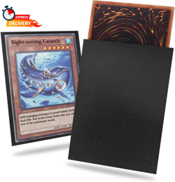 Black Yu-Gi-Oh Card Sleeve 200 Pack, Japanese Small Card Sleeves 62X89Mm, Back T - Image 1