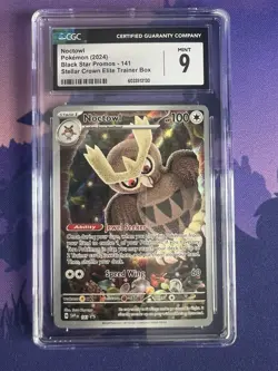 CGC MINT 9 Noctowl 141 - Black Star Promo - Pokemon 2024 - Stellar Crown ETB - Image 1