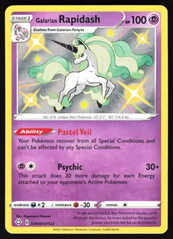 Galarian Rapidash SV048/SV122 Pokemon Shining Fates: Shiny Vault Shiny Holo Rare - Image 1
