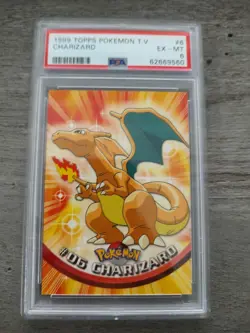 1999 TOPPS POKEMON T.V. TV #6 CHARIZARD PSA 6 EX-MT - Image 1