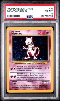 PSA 6 - 1999 Pokemon Game MEWTWO HOLO #10 (0263) - Image 1