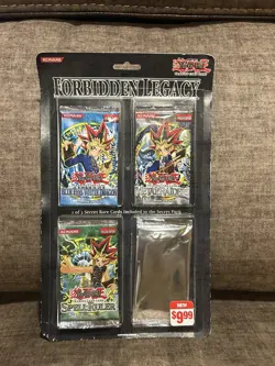 VINTAGE! Yugioh! FORBIDDEN LEGACY FL1 Blister Packs. NIB Blockbuster Retail. - Image 1