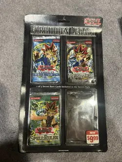 VINTAGE! Yugioh! FORBIDDEN LEGACY FL1 Blister Packs. NIB Blockbuster Retail. - Image 1