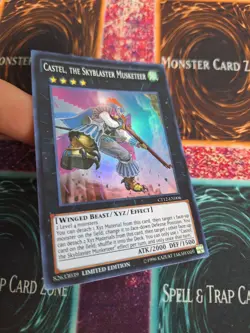 Yugioh Castel, the Skyblaster Musketeer CT12-EN006 Super Rare Limited Near Mint - Image 2