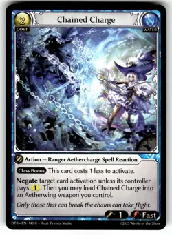 Grand Archive TCG Distorted Reflections Card DTR EN-145 UC Chained Charge - Image 1