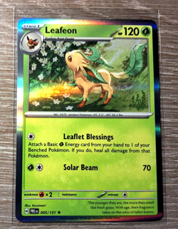 Leafeon Holo 005/131 Prismatic Evolutions English Pokemon Card - Image 1