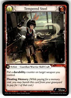 Grand Archive TCG Distorted Reflections Card DTR EN-137C Tempered Steel - Image 1