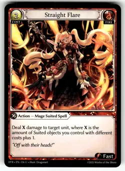 Grand Archive TCG Distorted Reflections Card DTR EN-136 UC Straight Flare - Image 1