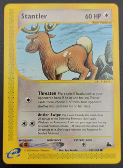 Pokemon Card Stantler 102/144 common 2003 Skyridge LP - Image 1