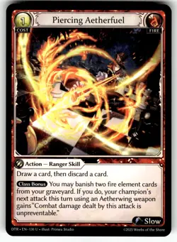 Grand Archive TCG Distorted Reflections Card DTR EN-130 UC Piercing Aetherfuel - Image 1