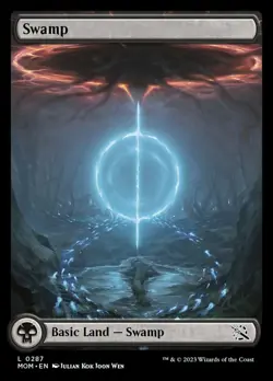 1x Swamp (287) - FULL ART MTG March of the Machine NM Magic Regular - Image 1