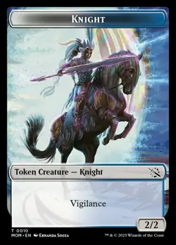 1x Knight (10) Token MTG March of the Machine NM Magic Regular - Image 1