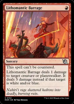 1x Lithomantic Barrage MTG March of the Machine NM Magic Regular - Image 1